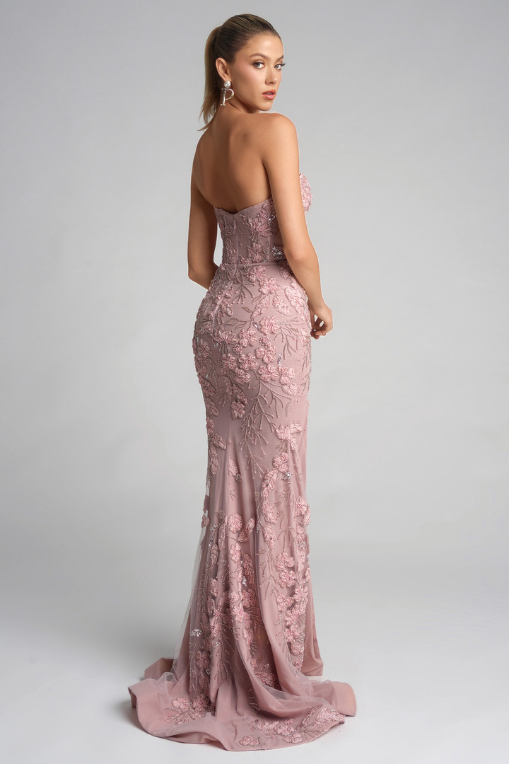 Portia and Scarlett PS26074 Tulle Embroidery Strapless Dress