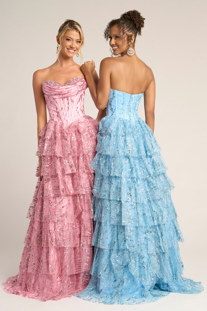 Portia and Scarlett PS26099 Tulle Ruffles Strapless Dress