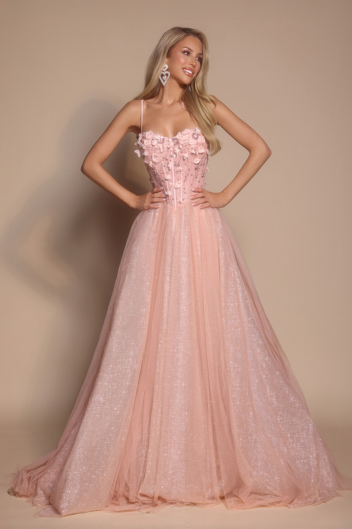 Portia and Scarlett PS26146 Tulle Embroidery Long Ball Gown