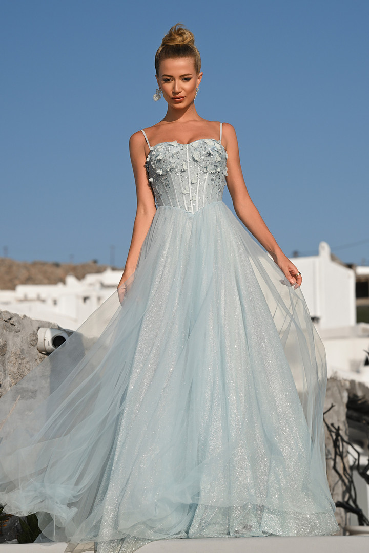 Portia and Scarlett PS26146 Tulle Embroidery Long Ball Gown
