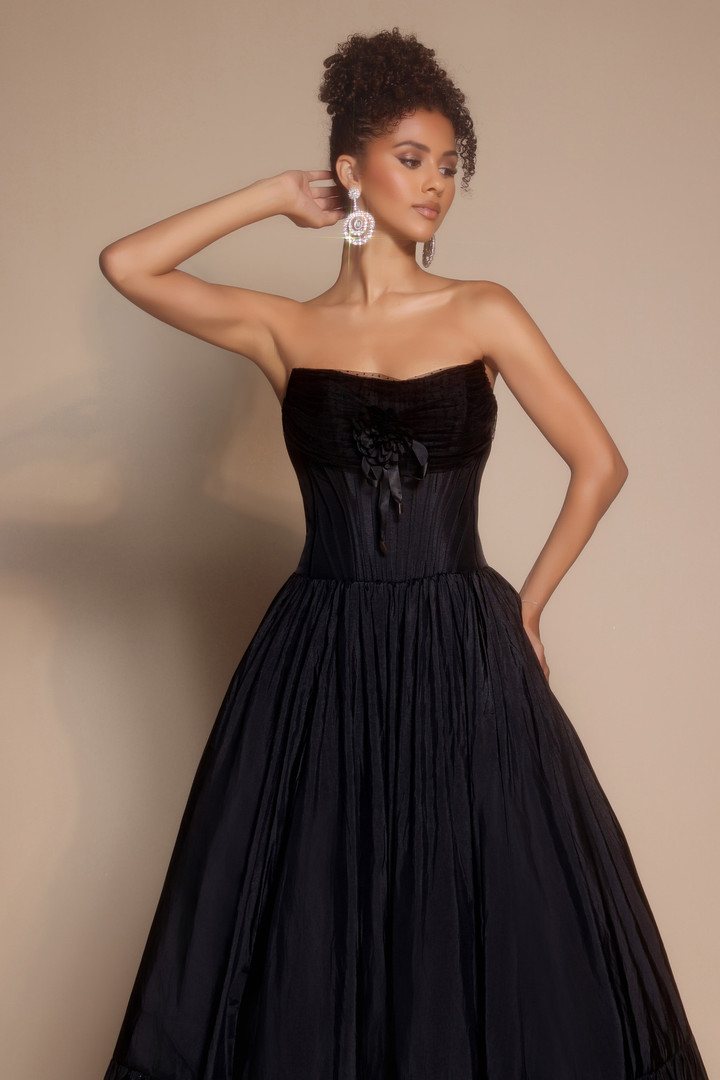 Portia and Scarlett PS26148 Taffeta Strapless Long Ball Gown