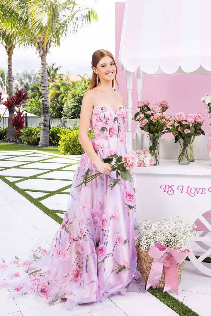 Portia and Scarlett PS26180 Tulle Embroidery Strapless Dress