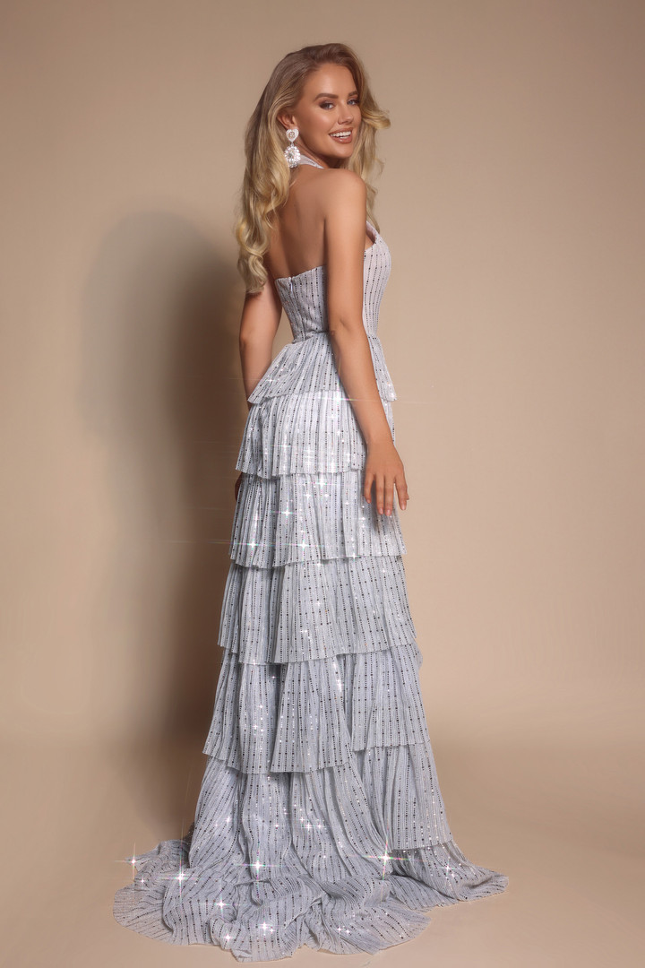 Portia and Scarlett PS26198 Jersey Beaded Halter Neck Dress