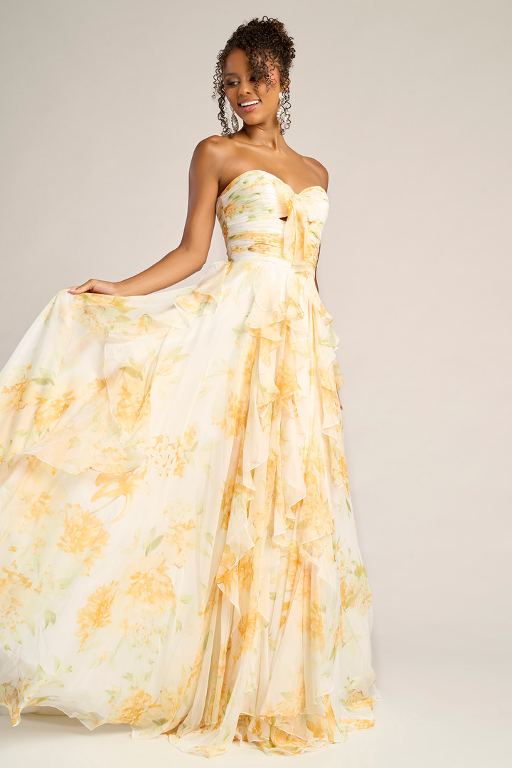Portia and Scarlett PS26254 Chiffon Strapless Ruched Dress
