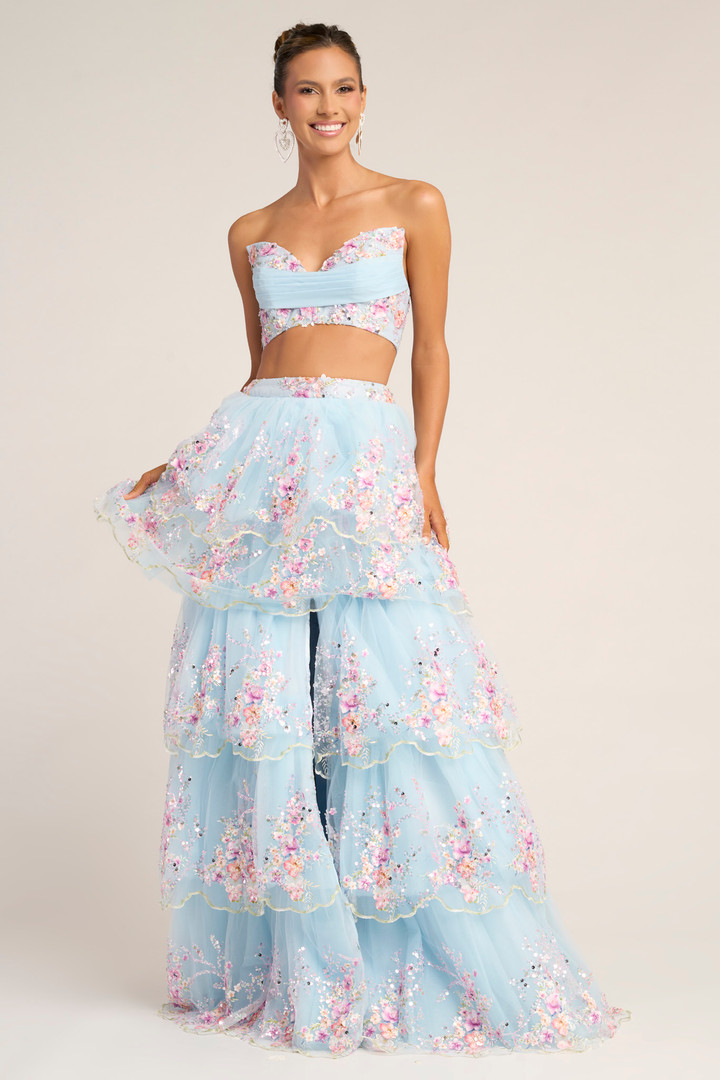 Portia and Scarlett PS26272 Tulle Strapless Two Piece Dress