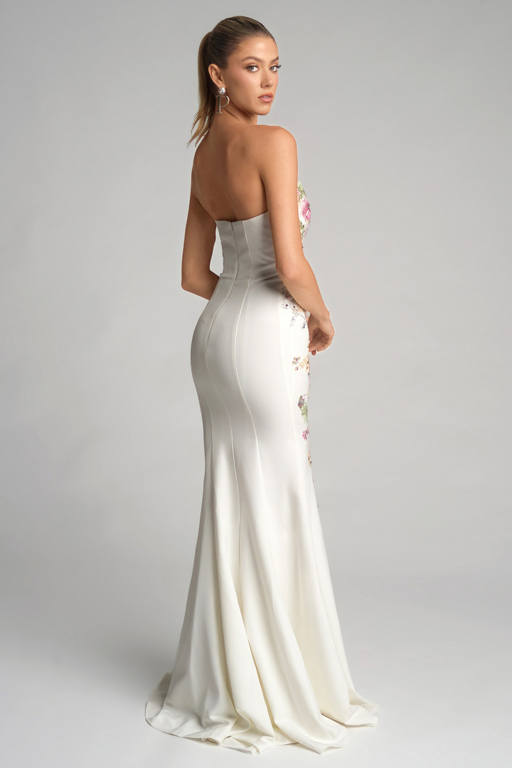 Portia and Scarlett PS26286 Embroidery Strapless Long Dress