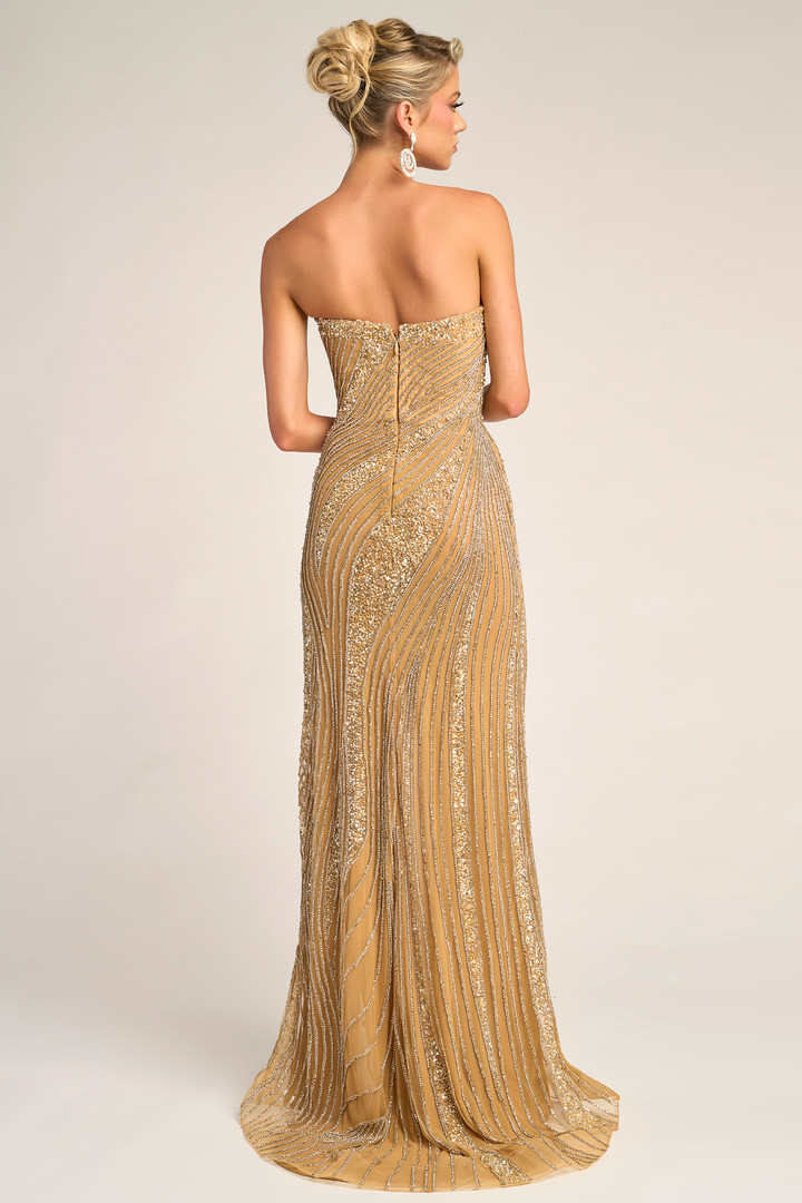 Portia and Scarlett PS26410C Beaded Strapless Fitted Dress