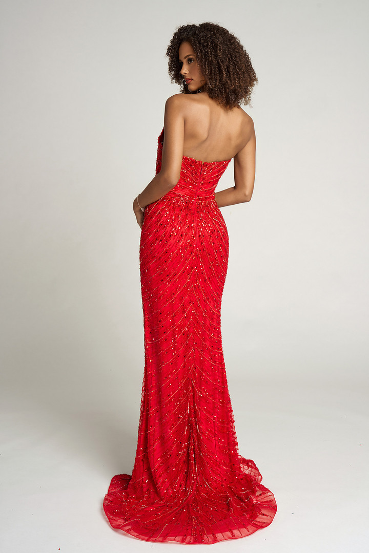 Portia and Scarlett PS26421C Beaded Strapless Fitted Dress