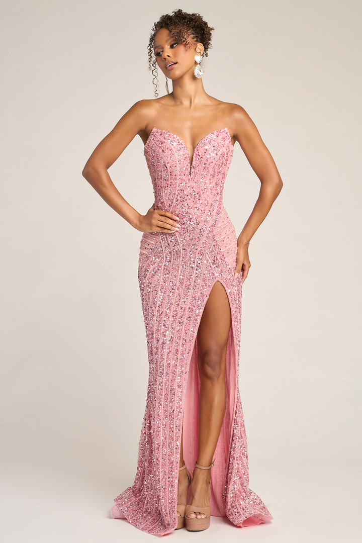 Portia and Scarlett PS26424C Beaded Strapless Fitted Dress
