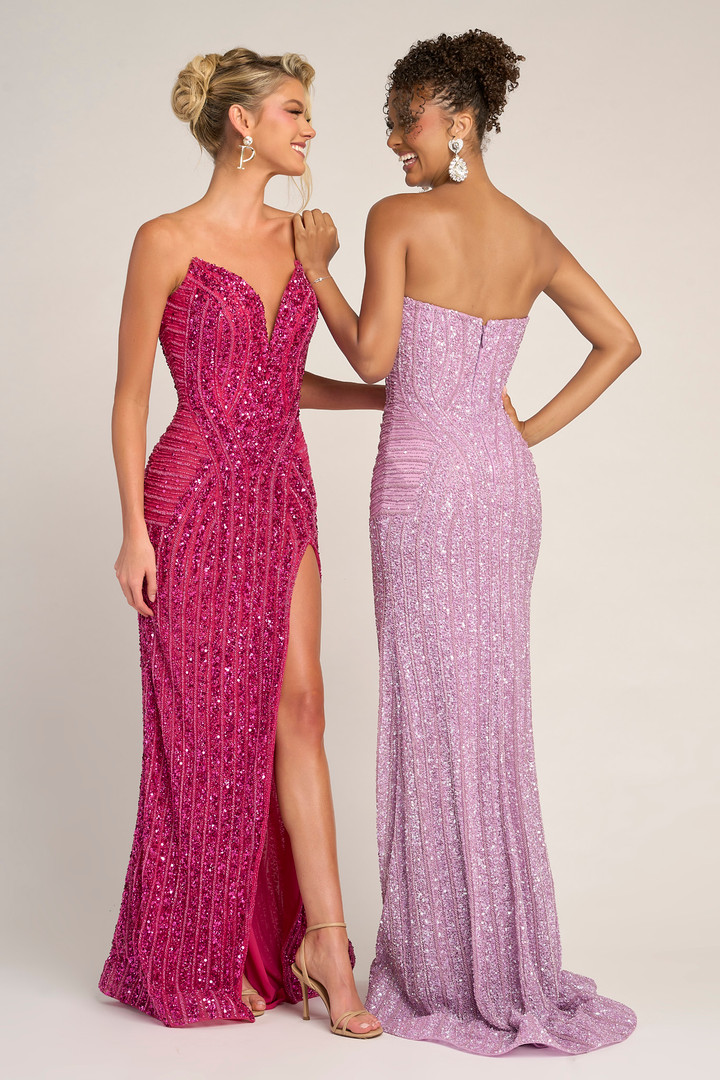 Portia and Scarlett PS26424C Beaded Strapless Fitted Dress