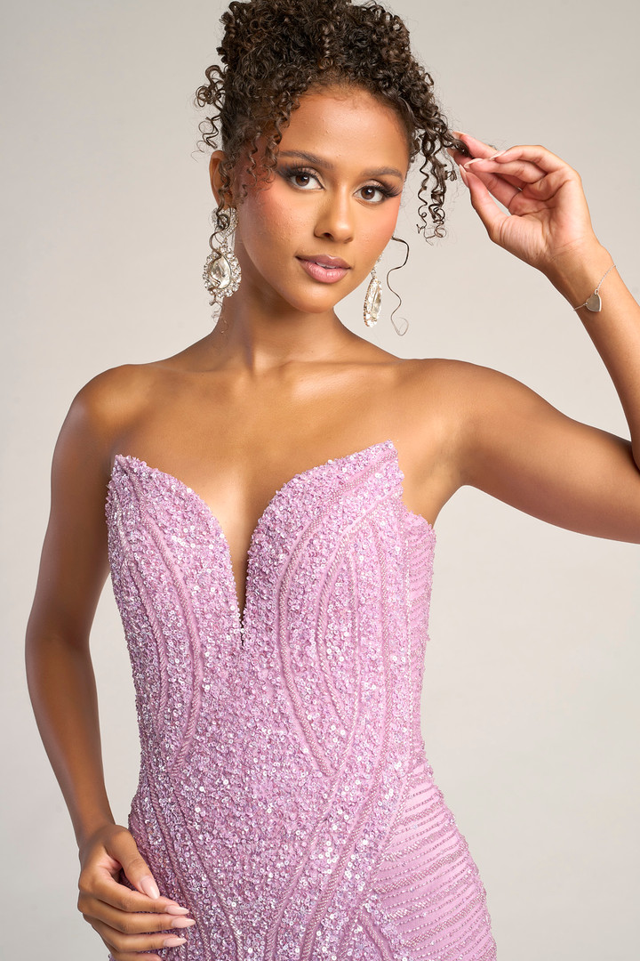 Portia and Scarlett PS26424C Beaded Strapless Fitted Dress