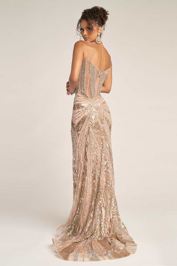Portia and Scarlett PS26431C Beaded Strapless Fitted Dress