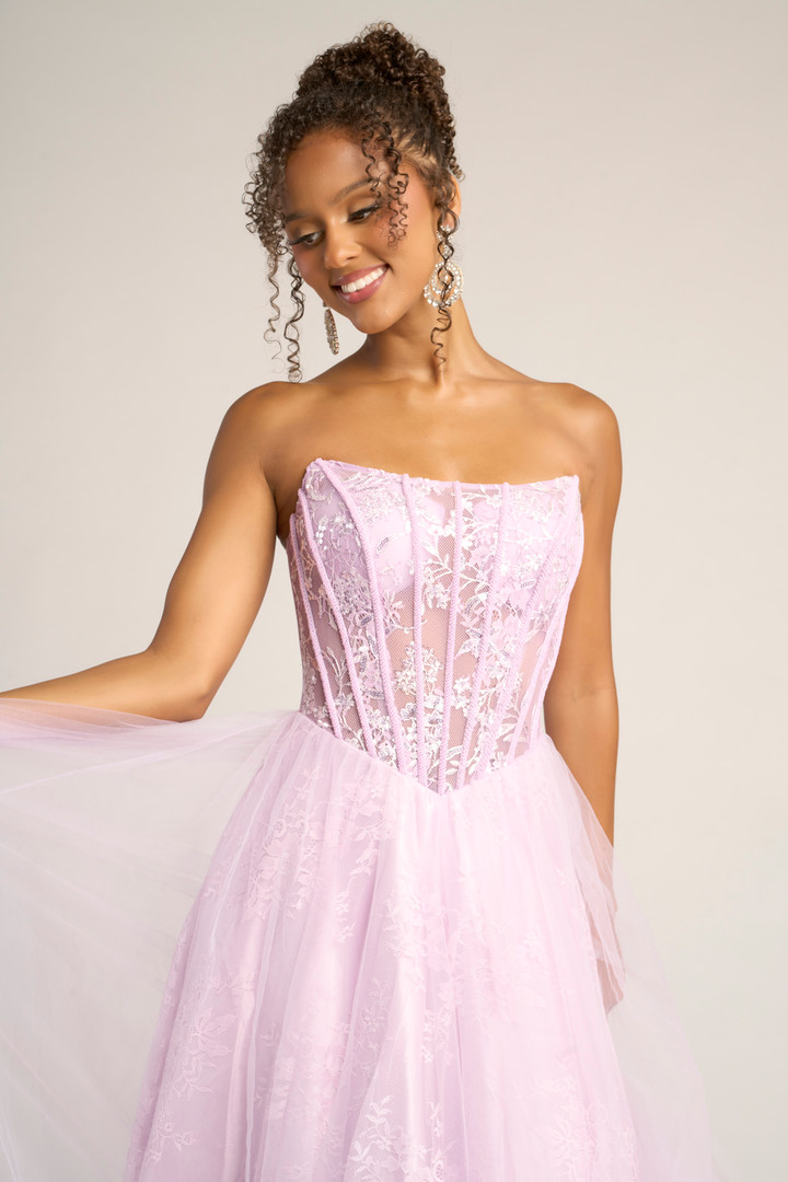 Portia and Scarlett XO023 Tulle Scoop Neck Strapless Dress