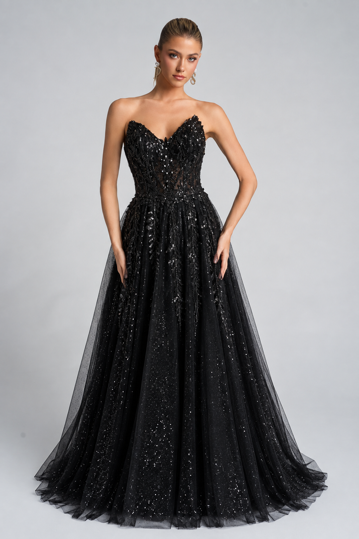 Portia and Scarlett XO134 Sequin Sweetheart Strapless Dress