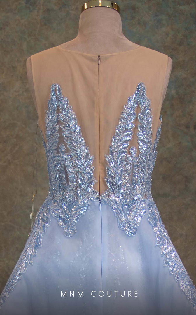 MNM Couture V6466 Sequins Illusion Neck Sleeveless Gown