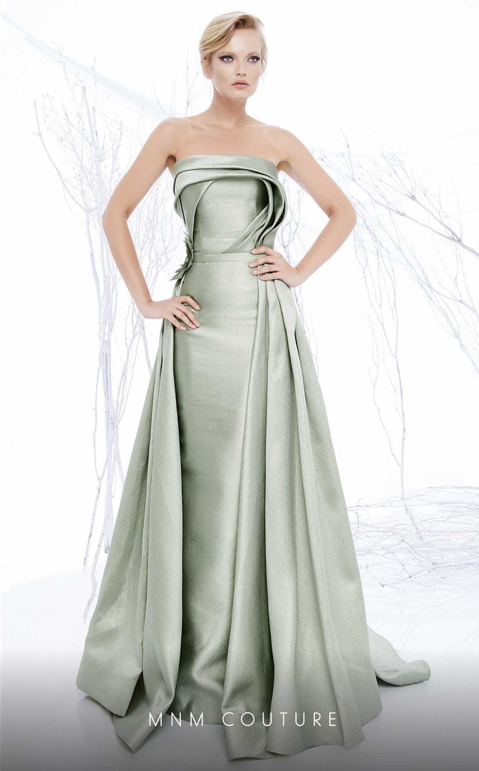 MNM Couture N0204 Straight Neck Strapless Evening Long Gown