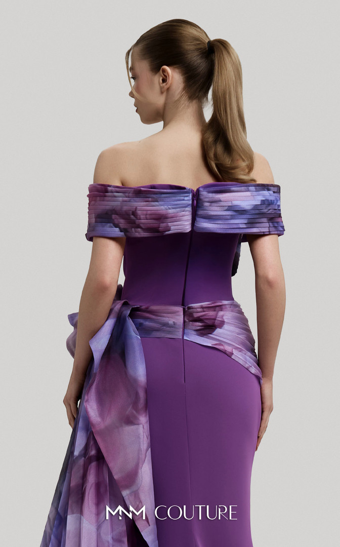 MNM Couture 2692A Off-shoulder Sleeve Fitted Long Gown