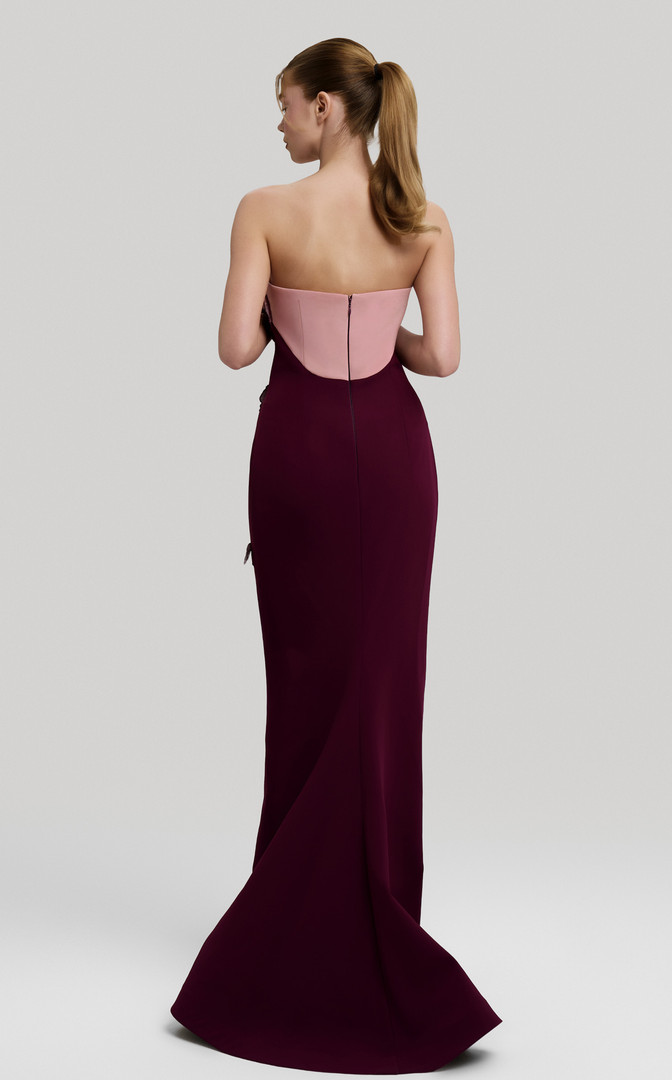 MNM Couture F02917 Floral Sweetheart Neck Strapless Gown