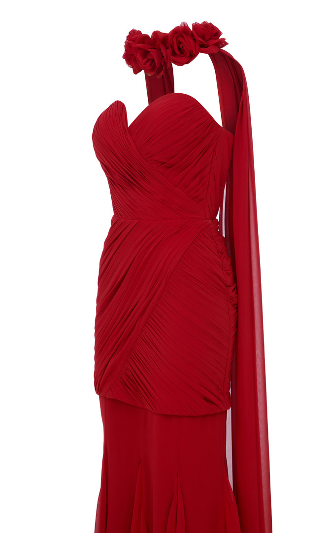 MNM Couture N0655 Flared Sweetheart Neck Half Skirt Gown