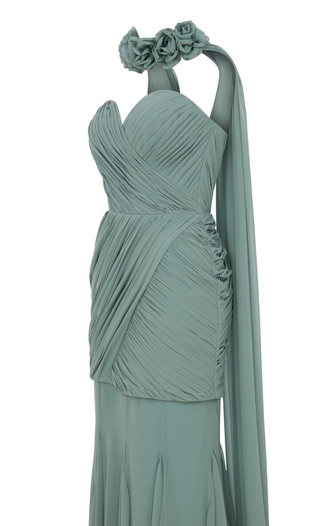 MNM Couture N0655 Flared Sweetheart Neck Half Skirt Gown