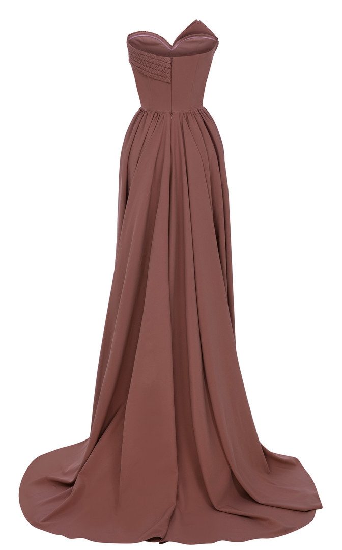 MNM Couture N0687 Rayon Crepe Sweetheart Neck Long Gown