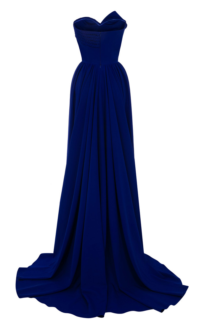 MNM Couture N0687 Rayon Crepe Sweetheart Neck Long Gown