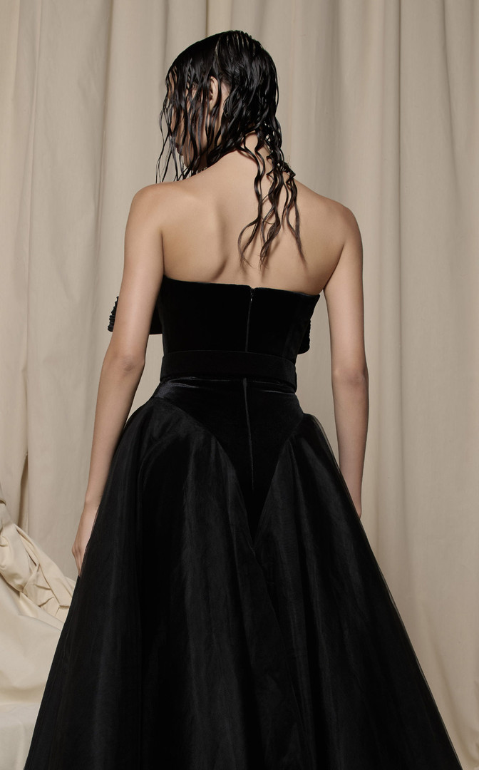 MNM Couture N0713 Enchanting Velvet Tulle Strapless Ballgown