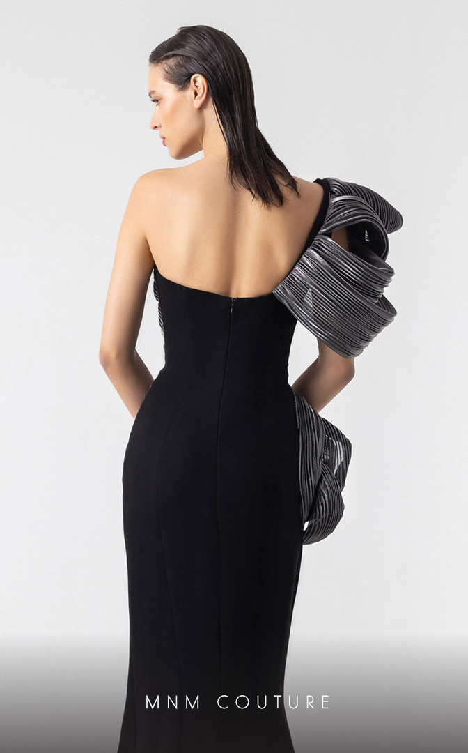 MNM Couture G1913 Crepe One-Shoulder Mermaid Fitted Gown