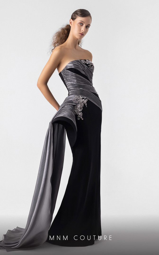 MNM Couture G1938 Crystal Embellishments Strapless Gown