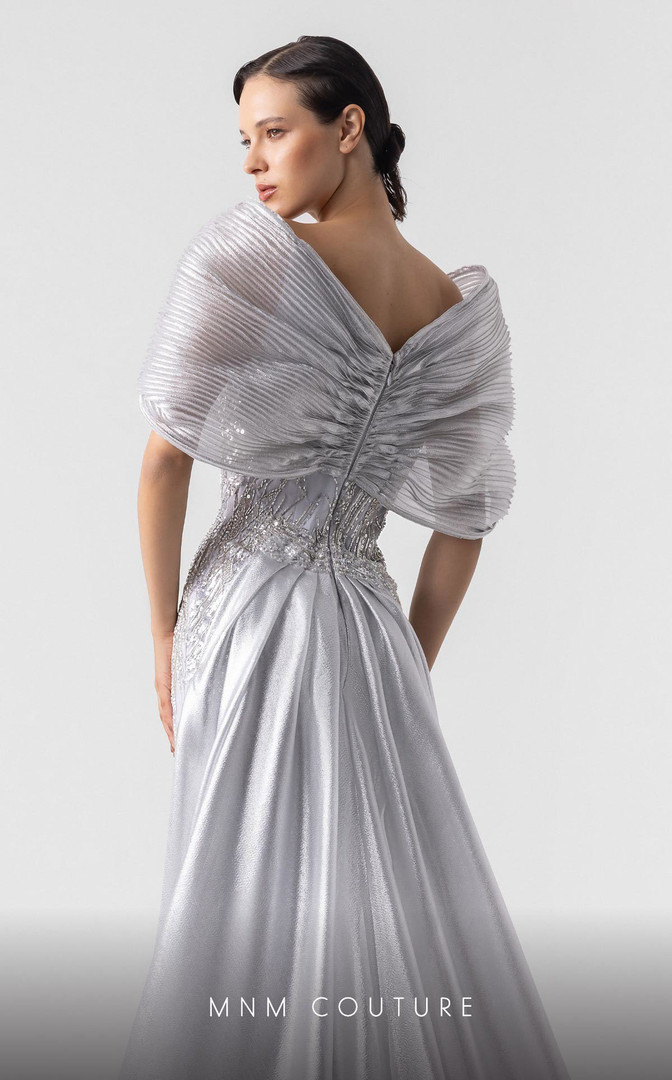 MNM Couture G1939 Embellishments Off-Shoulder Neck Gown