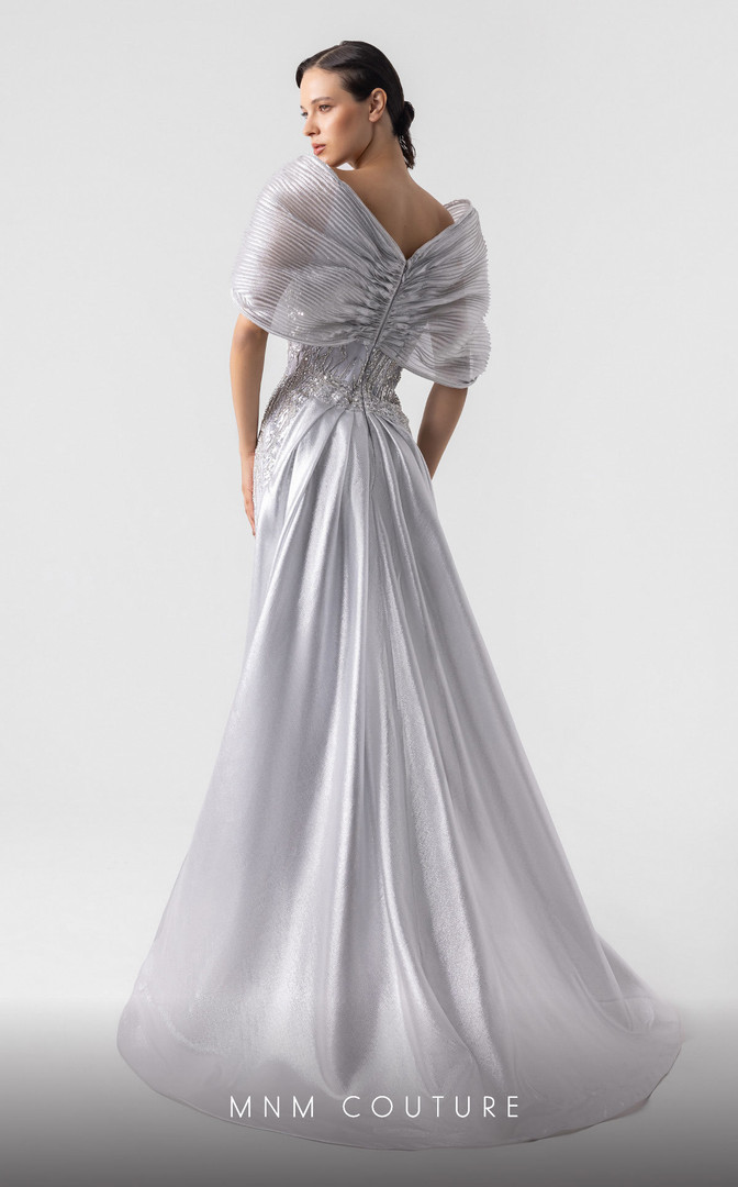 MNM Couture G1939 Embellishments Off-Shoulder Neck Gown