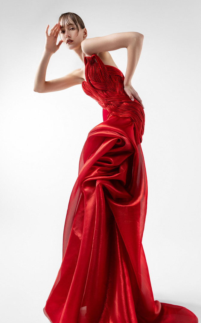 MNM Couture G2006 Crepe Sweetheart Neck Strapless Long Gown