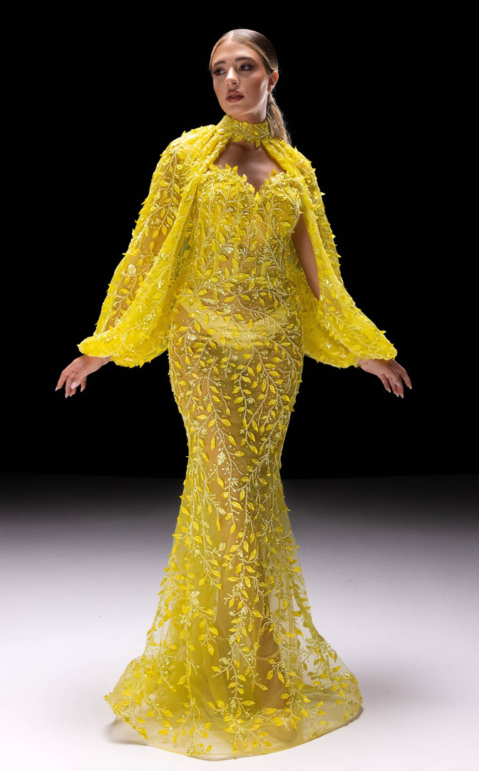 MNM Couture K4231 Sequins Embroidered Mesh Pistachio Gown