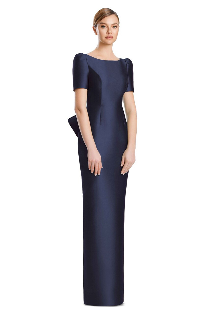 Alexander by Daymor 3202 Silk Blend Pique Short Sleeve Gown