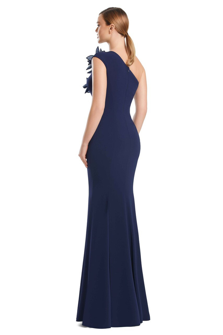 Alexander by Daymor 3208 Crepe 3D Organza Flowers Long Gown