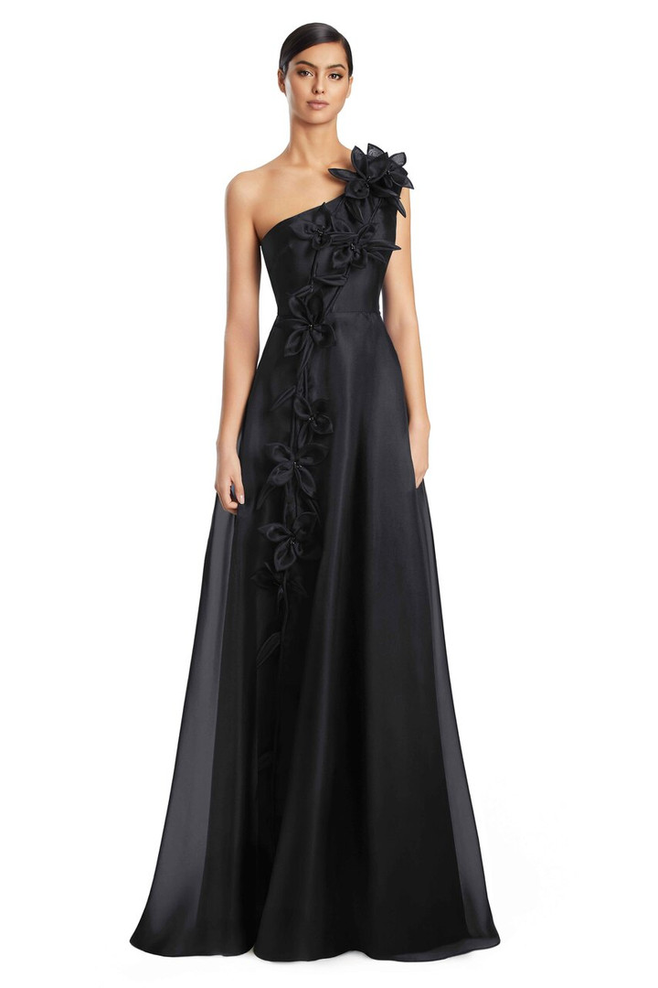 Alexander by Daymor 3209 Organza 3D Flower One Shoulder Gown