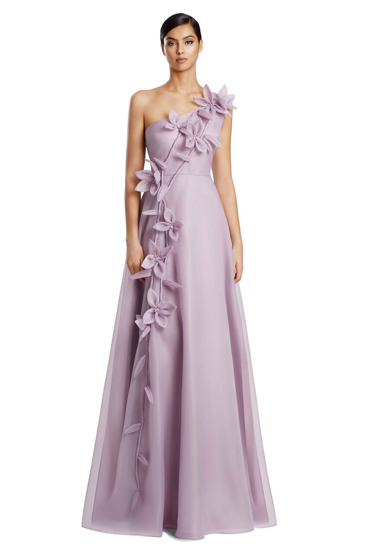 Alexander by Daymor 3209 Organza 3D Flower One Shoulder Gown