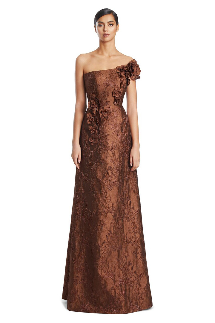 Alexander by Daymor 3210 Brocade 3D Flowers Evening Gown