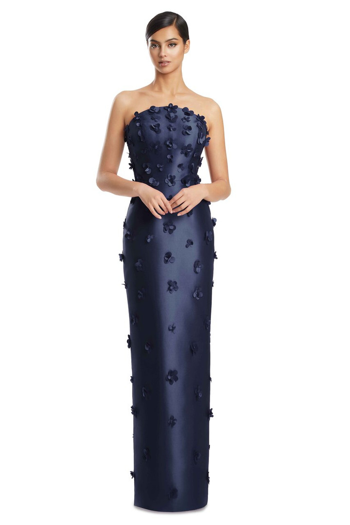 Alexander by Daymor 3220 Satin Twill 3D Flowers Bustier Gown