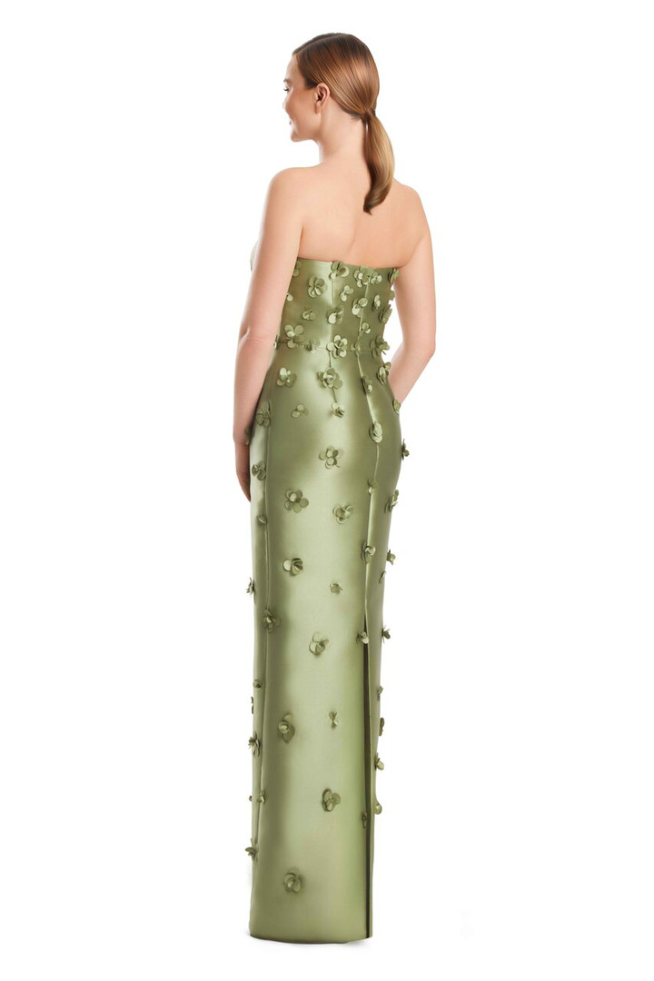 Alexander by Daymor 3220 Satin Twill 3D Flowers Bustier Gown