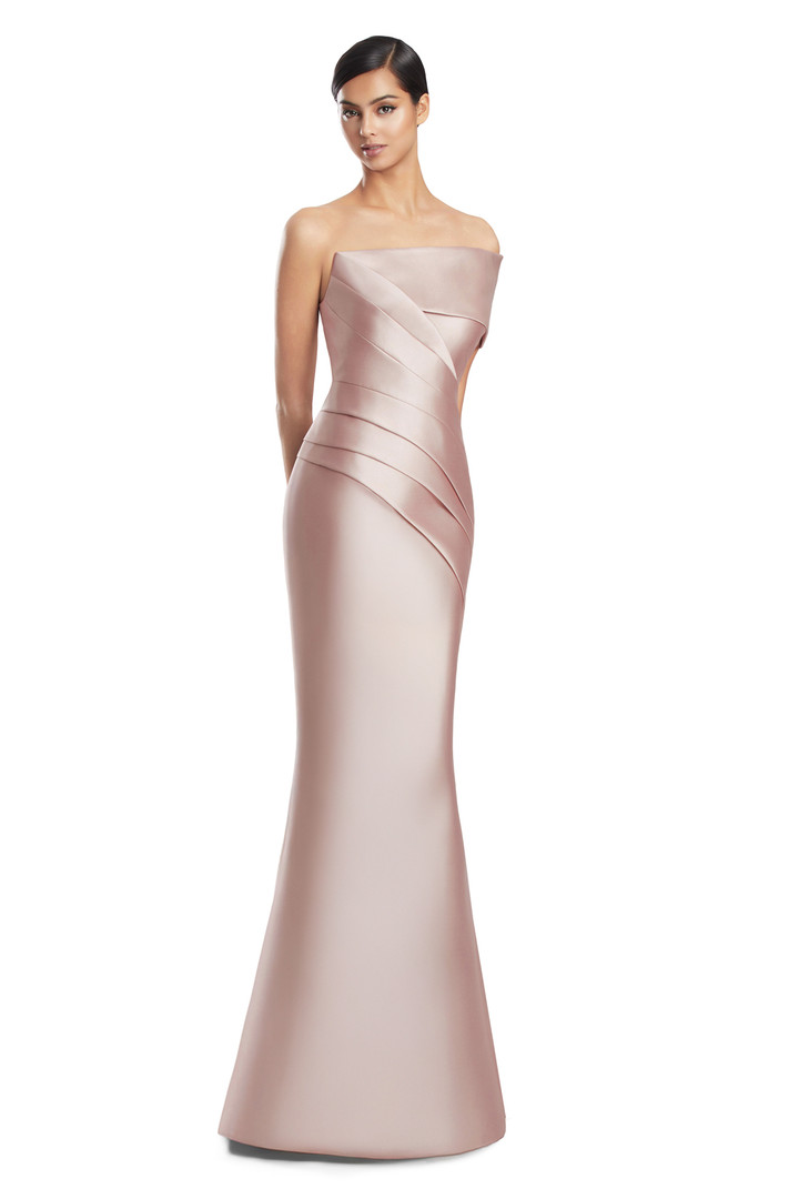Alexander by Daymor 3232 Satin Twill Asymmetrical Neck Gown