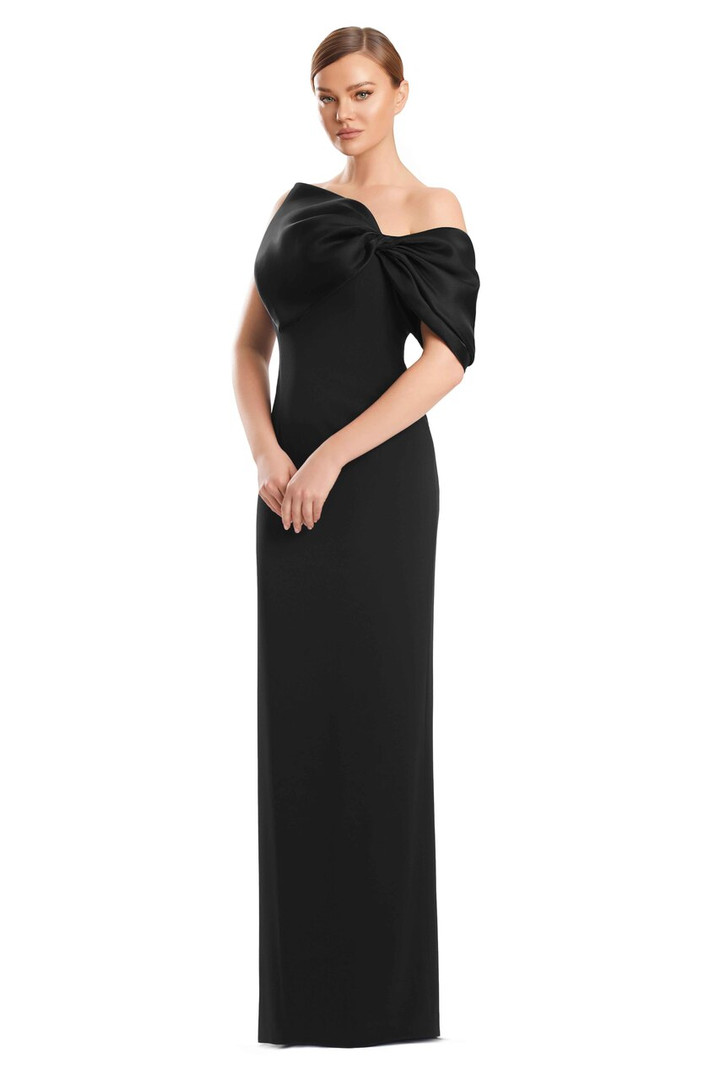 Alexander by Daymor 3248 Crepe Organza Oversized Bow Gown