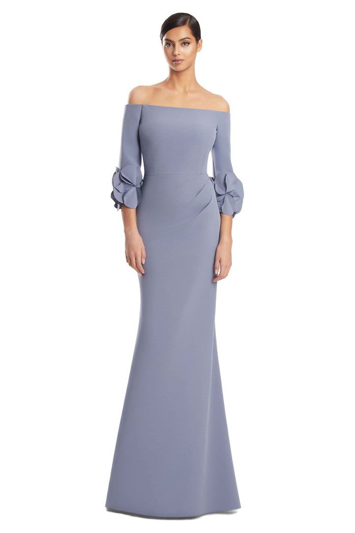 Alexander by Daymor 3251 Crepe Jersey 3/4 Sleeve Long Gown