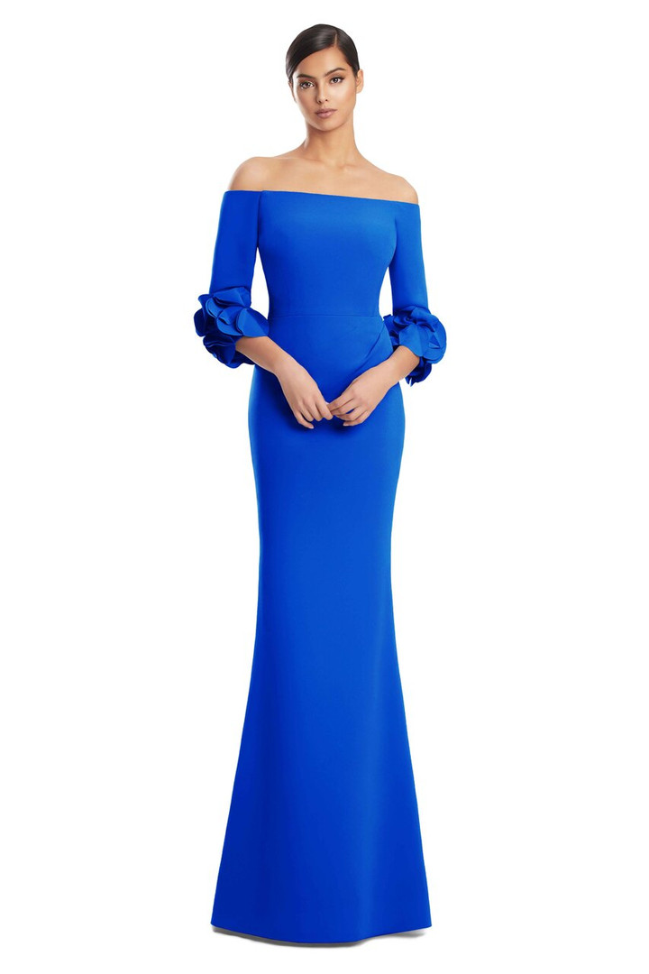 Alexander by Daymor 3251 Crepe Jersey 3/4 Sleeve Long Gown