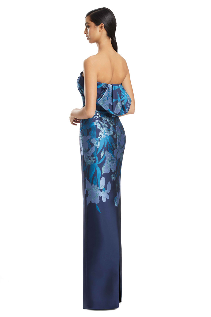 Alexander by Daymor 3262 Brocade Draped Bustier Long Gown