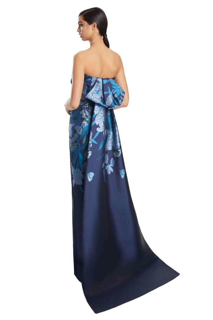 Alexander by Daymor 3262 Brocade Draped Bustier Long Gown