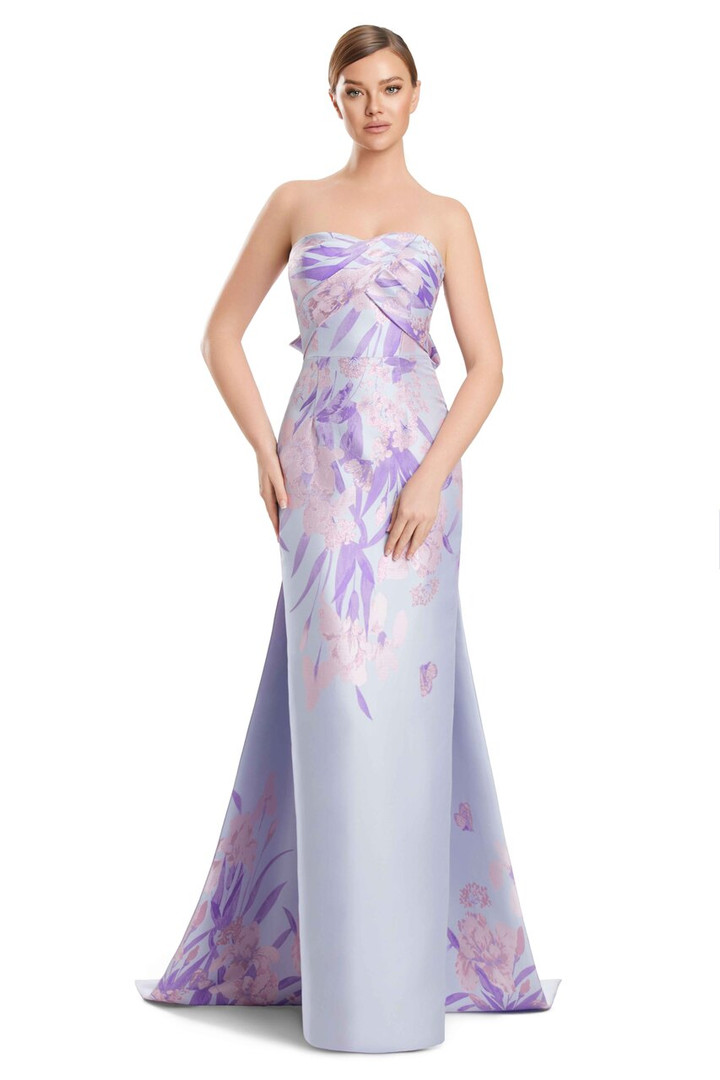 Alexander by Daymor 3262 Brocade Draped Bustier Long Gown