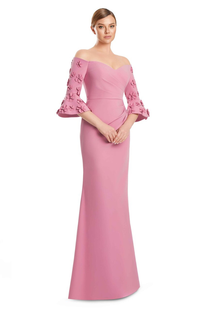 Alexander by Daymor 3273 Crepe Jersey Bell Sleeves Long Gown