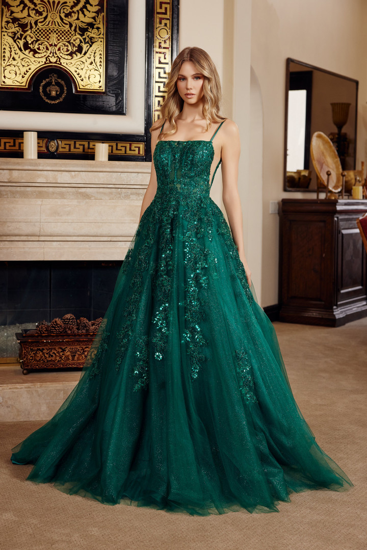 Nox Anabel H1880 Straight Across Spaghetti Straps Ball Gown