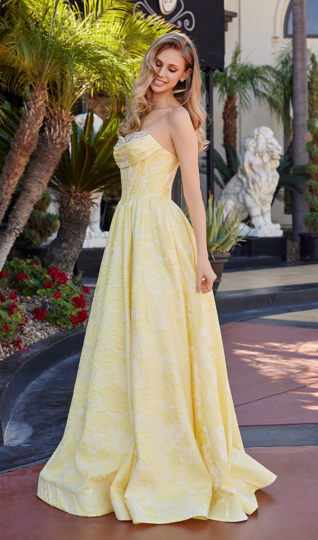 Nox Anabel T1912 Jacquard Sweetheart Neck Strapless Gown